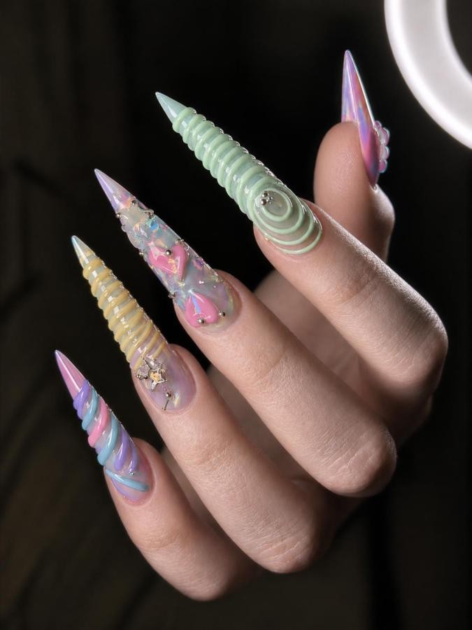 Nail photo with small skin wounds after